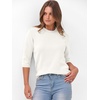 image:imageANRABESS Womens Fall Short 34 Sleeve Sweaters Wool BlendCream White