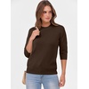 image:imageANRABESS Womens Fall Short 34 Sleeve Sweaters Wool BlendDeep Brown