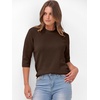 image:imageANRABESS Womens Fall Short 34 Sleeve Sweaters Wool BlendDeep Brown