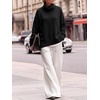 image:imageANRABESS Womens Oversized Turtleneck Cozy Batwing Long Sleeve SweaterBlack