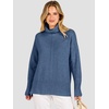 image:imageANRABESS Womens Oversized Turtleneck Cozy Batwing Long Sleeve SweaterBlue