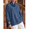 image:imageANRABESS Womens Oversized Turtleneck Cozy Batwing Long Sleeve SweaterBlue