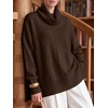 image:imageANRABESS Womens Oversized Turtleneck Cozy Batwing Long Sleeve SweaterCoffee
