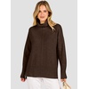 image:imageANRABESS Womens Oversized Turtleneck Cozy Batwing Long Sleeve SweaterCoffee