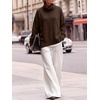 image:imageANRABESS Womens Oversized Turtleneck Cozy Batwing Long Sleeve SweaterCoffee