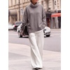 image:imageANRABESS Womens Oversized Turtleneck Cozy Batwing Long Sleeve SweaterNutmeg