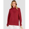 image:imageANRABESS Womens Oversized Turtleneck Cozy Batwing Long Sleeve SweaterRed