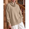 image:imageANRABESS Womens Oversized Turtleneck Cozy Batwing Long Sleeve SweaterTan