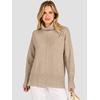 image:imageANRABESS Womens Oversized Turtleneck Cozy Batwing Long Sleeve SweaterTan
