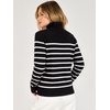 image:imageANRABESS Womens Quarter Zip Fall Lightweight SweatersStriped Black White
