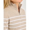image:imageANRABESS Womens Quarter Zip Fall Lightweight SweatersStriped White Almond