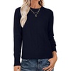 image:imageANRABESS Womens Long Sleeve Crewneck Chunky Knit Sweaters  Pullover Cozy Argyle Soft BreathableCasual Daily Work Basic Classic Trendy Sweater Tops Fall Winter ClothingNavy Blue