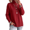 image:imageANRABESS Womens Oversized Turtleneck Cozy Batwing Long Sleeve SweaterRed