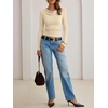 image:imageANRABESS Womens Cowl Neck Long Sleeve Shirts Fall Crop TopsBeige