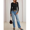 image:imageANRABESS Womens Cowl Neck Long Sleeve Shirts Fall Crop TopsBlack