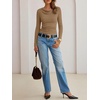 image:imageANRABESS Womens Cowl Neck Long Sleeve Shirts Fall Crop TopsCamel