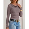 image:imageANRABESS Womens Cowl Neck Long Sleeve Shirts Fall Crop TopsDusty Pink