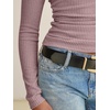 image:imageANRABESS Womens Cowl Neck Long Sleeve Shirts Fall Crop TopsPink
