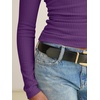 image:imageANRABESS Womens Cowl Neck Long Sleeve Shirts Fall Crop TopsPurple