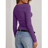 image:imageANRABESS Womens Cowl Neck Long Sleeve Shirts Fall Crop TopsPurple