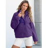 image:imageANRABESS Womens Fleece Pullover Jacket Fuzzy Sherpa Sweatshirt with PocketsDeep Purple