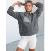 image:imageANRABESS Womens Fleece Pullover Jacket Fuzzy Sherpa Sweatshirt with PocketsGrey