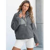 image:imageANRABESS Womens Fleece Pullover Jacket Fuzzy Sherpa Sweatshirt with PocketsGrey