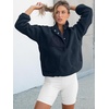 image:imageANRABESS Womens Fleece Pullover Jacket Fuzzy Sherpa Sweatshirt with PocketsNavy Blue