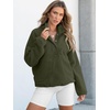 image:imageANRABESS Womens Fleece Pullover Jacket Fuzzy Sherpa Sweatshirt with PocketsOlive
