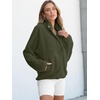 image:imageANRABESS Womens Fleece Pullover Jacket Fuzzy Sherpa Sweatshirt with PocketsOlive