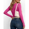 image:imageANRABESS Womens Long Sleeve Shirts Fall Henley TopsHot Pink