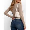 image:imageANRABESS Womens Long Sleeve Shirts Fall Henley TopsKhaki