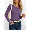 image:imageANRABESS Womens Long Sleeve Shirts Fall Henley TopsPurple