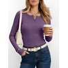 image:imageANRABESS Womens Long Sleeve Shirts Fall Henley TopsPurple