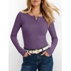 image:imageANRABESS Womens Long Sleeve Shirts Fall Henley TopsPurple
