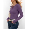 image:imageANRABESS Womens Long Sleeve Shirts Fall Henley TopsPurple