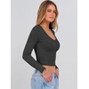 image:imageANRABESS Womens Long Sleeve V Neck Crop TopsDeep Grey