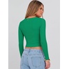 image:imageANRABESS Womens Long Sleeve V Neck Crop TopsGreen
