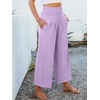 image:imageANRABESS Womens Wide Leg Palazzo Pants with PocketsLight PurpleL