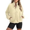 image:imageANRABESS Womens Fleece Pullover Jacket Fuzzy Sherpa Sweatshirt with PocketsApricot