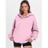 image:imageANRABESS Hoodies for Women Oversized V Neck Hooded SweatshirtsBright Pink