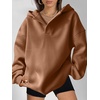 image:imageANRABESS Hoodies for Women Oversized V Neck Hooded SweatshirtsCaramel