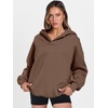 image:imageANRABESS Hoodies for Women Oversized V Neck Hooded SweatshirtsCoffee