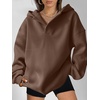 image:imageANRABESS Hoodies for Women Oversized V Neck Hooded SweatshirtsCoffee