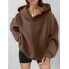 image:imageANRABESS Hoodies for Women Oversized V Neck Hooded SweatshirtsCoffee