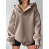 image:imageANRABESS Hoodies for Women Oversized V Neck Hooded SweatshirtsCoffee Grey
