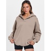 image:imageANRABESS Hoodies for Women Oversized V Neck Hooded SweatshirtsCoffee Grey