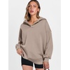 image:imageANRABESS Hoodies for Women Oversized V Neck Hooded SweatshirtsCoffee Grey