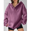 image:imageANRABESS Hoodies for Women Oversized V Neck Hooded SweatshirtsDark Pink