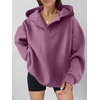 image:imageANRABESS Hoodies for Women Oversized V Neck Hooded SweatshirtsDark Pink